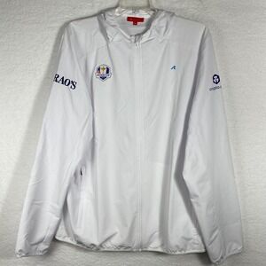 Redvanly Mens Ryder Cup 2025 White Full Zip Hooded Windbreaker Jacket XXL Raos